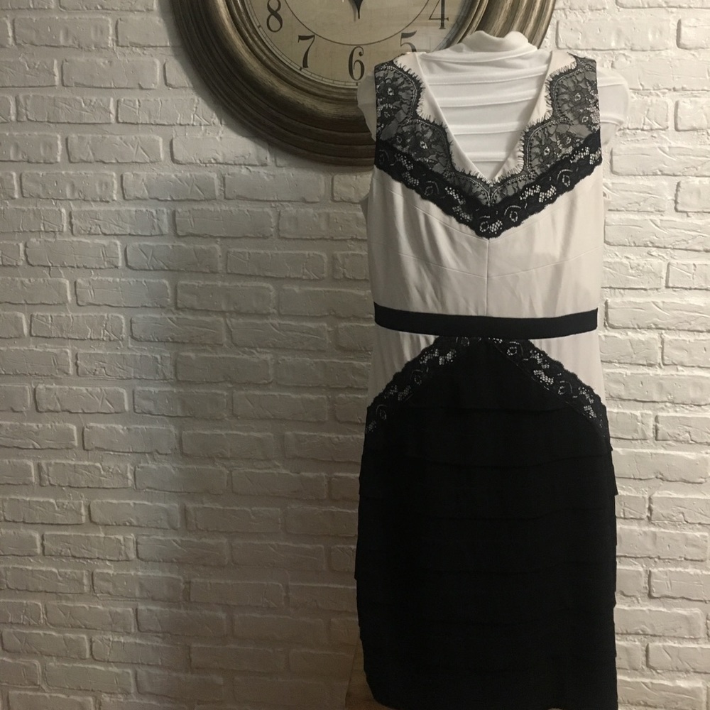 Black and white cocktail dress